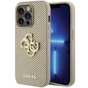 Guess Back Cover Μεταλλικό Χρυσό (iPhone 15 Pro) GUHCP15LPSP4LGD