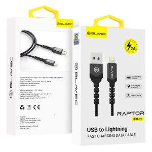 Blavec Braided USB-A to Lightning Cable Μαύρο 3m