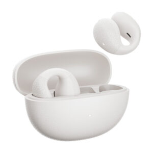 QCY Crossky C10 Open Ear Bluetooth Handsfree Ακουστικά με Αντοχή στον Ιδρώτα και Θήκη Φόρτισης Λευκά