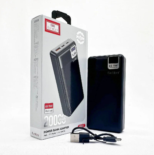Earldom ET-PD30 Power Bank 20000mAh 22.5W με Θύρα USB-A και Θύρα USB-C Μαύρο