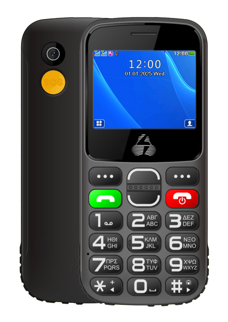 Powertech Sentry Eco II Dual SIM Κινητό με Κουμπιά (Ελληνικό Μενού) Μαύρο