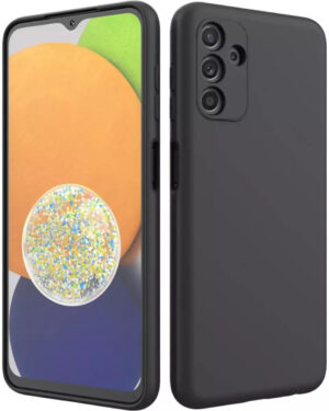 Back Cover Σιλικόνης Σετ με Τζαμάκι Μαύρο (Galaxy A35)