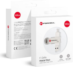 Forcell 128GB USB 3.2 Stick με σύνδεση USB-A & USB-C Ασημί