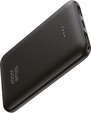 Blue Star W0539 Power Bank 5000mAh με 2 Θύρες USB-A και Θύρα USB-C Μαύρο